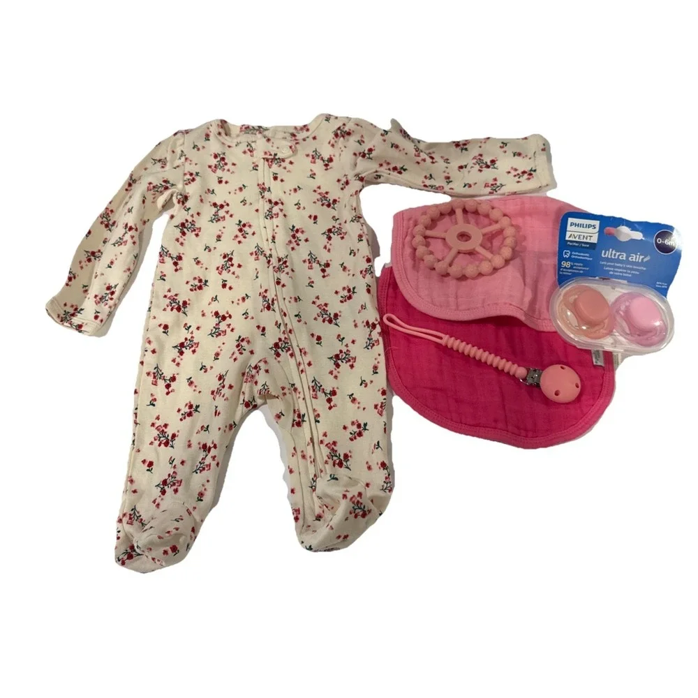 Baby Shower Gift Basket For Girl & New Mom Blanket Plush Book Outfit‎ Essentials